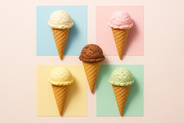 Summer Bliss: Ice Cream in Every Mood, AI generated