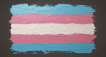 Transgender pride flag with painted texture showcases colorful LGBTQ+ symbol art