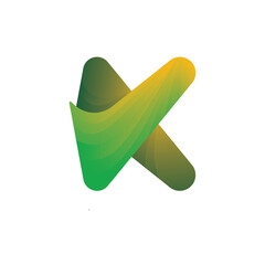 Abstract letter K logo. Abstract material design style and icons