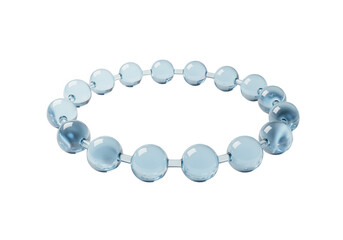 Obraz premium A blue glass bead bracelet isolated on transparent background is a fashionable accessory