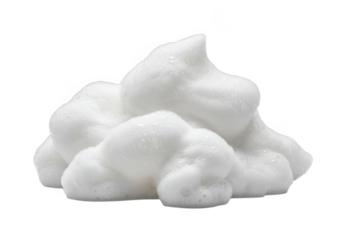 A pile of white shaving foam or cream isolated on transparent background, showing a smooth texture