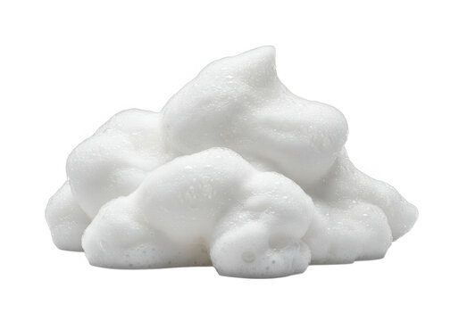 A pile of white shaving foam or cream isolated on transparent background, showing a smooth texture