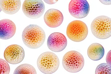 Vibrant Abstract Spheres with Intricate Patterns in Colorful Organic Design.