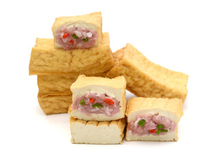 Organic Tofu Isolated on White