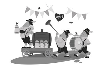 Oktoberfest  opening ceremony  with keg opening with musician invitation
