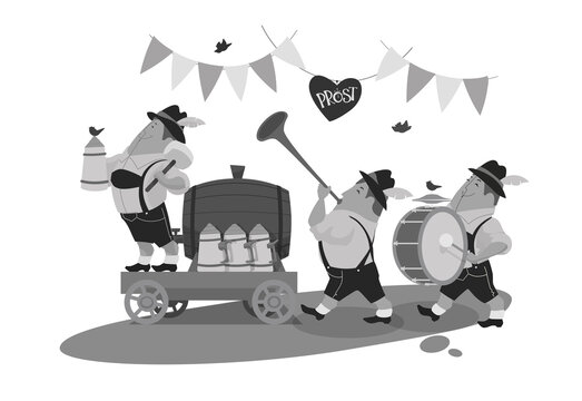 Oktoberfest  opening ceremony  with keg opening with musician invitation