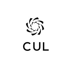 CUL logo design on white  background.