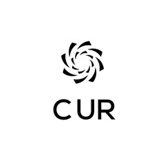 Obraz premium CUR logo design on white background.