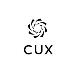 CUX logo design on white  background.