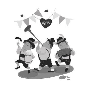 cartoon chibi character celebrate Oktoberfest events
