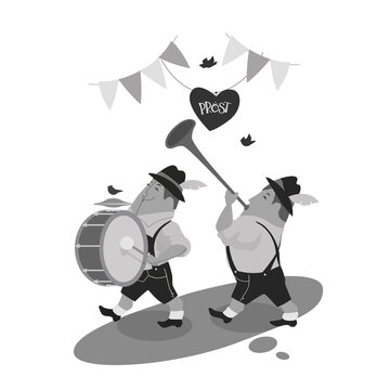 cartoon chibi character celebrate Oktoberfest events