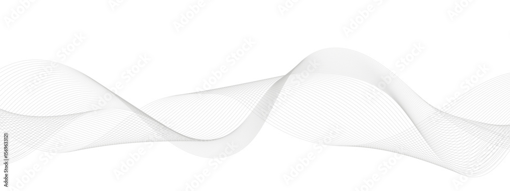 Poster abstract grey, white wavy smooth element swoosh speed wave modern stream curve and technology lines 