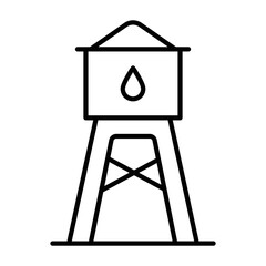 Naklejka premium Village Water Tower Vector. Water Tower Logo