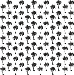 Tropical palm trees set silhouettes
