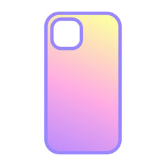 シンプルなラインのカラフルグラデーションスマホテンプレート⭐︎PNG