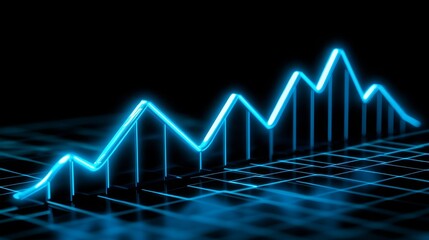 A glowing blue line graph on a grid, representing data visualization and growth. Ideal for websites/blogs on finance, technology, business, analytics, or market trends.

