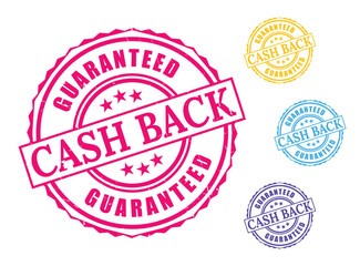 Guaranteed Money Return Stamps, Cashback Vector Label Set
