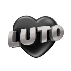 Black Heart with LUTO Sign for Mourning Tribute