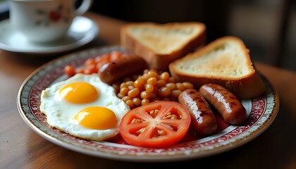 Full English Breakfast on a Plate