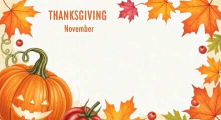Fototapeta premium Happy Thanksgiving Autumn Harvest Festival Celebration November
