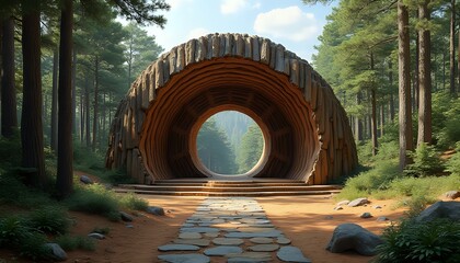 Natural Stone Archway in a Forest Clearing