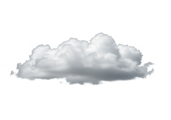 A single fluffy white cloud isolated on transparent background floating in the sky