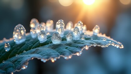 Dew-Kissed Leaf in Early Morning Light
