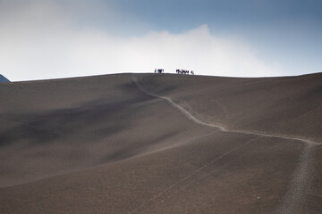 Landscape of Etna volcano, Sicily, Italy. Deserted martian-like surface. Beautiful Travel photography