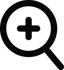 Fototapeta premium Zoom In Search Icon with Plus Symbol