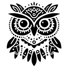 Ethnic owl design silhouette
