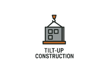 Tilt-Up Construction Color vector on white background.01