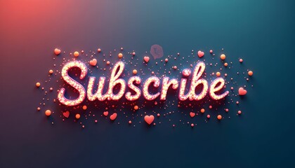 Subscribe button hearts design click notification channel video content creator online