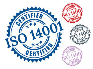 Green ISO 14001 Certification Icons, Environmental Management Stamps