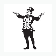 clown with blank board