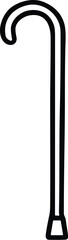 Walking stick vector black silhouette print design