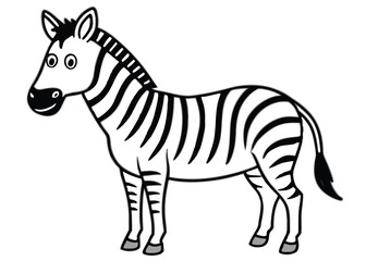 Stylized Cartoon Illustration of Zebra