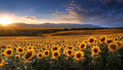 Fototapeta premium field of sunflowers