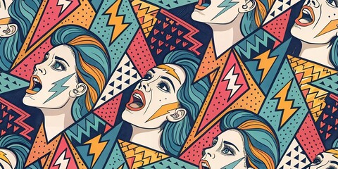 Obraz premium art print of layered human expressions