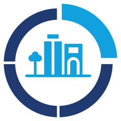 Product Segmentation Flat Blue Icon