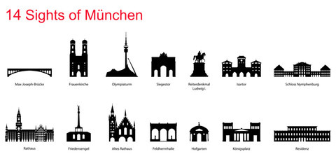 Fototapeta premium 14 Sights of Munich