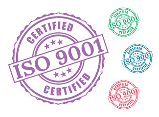 Certified Quality Assurance Stamp Pack, ISO 9001 Label Icons