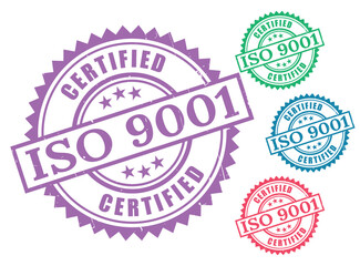 Quality Control Approved Badges, ISO 9001 Certification Vector Set