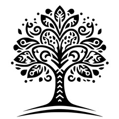 Ethnic silhouette of a tree