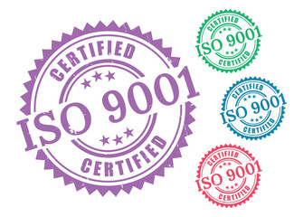 ISO 9001 Compliance Labels, Quality System Guarantee Stamp Vectors