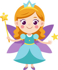 little princess with a magic wand