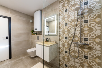 Modern Bathroom Interior. Elegant Home Design, Real Estate, or Interior Decor Inspiration