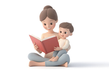 Mother and child enjoying storytime, emphasizing family bonding, education, childhood development, love, parenting, and the joy of shared learning moments in a nurturing and peaceful environment