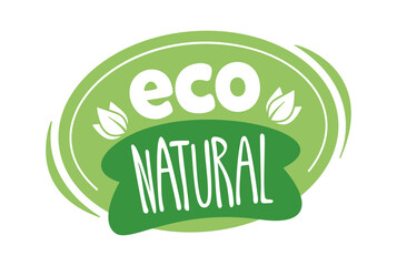 Plakat Eco natural food badge cartoon