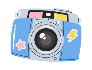 Vintage photo camera hand drawn