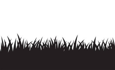 Stylized black silhouette of grass against a white background